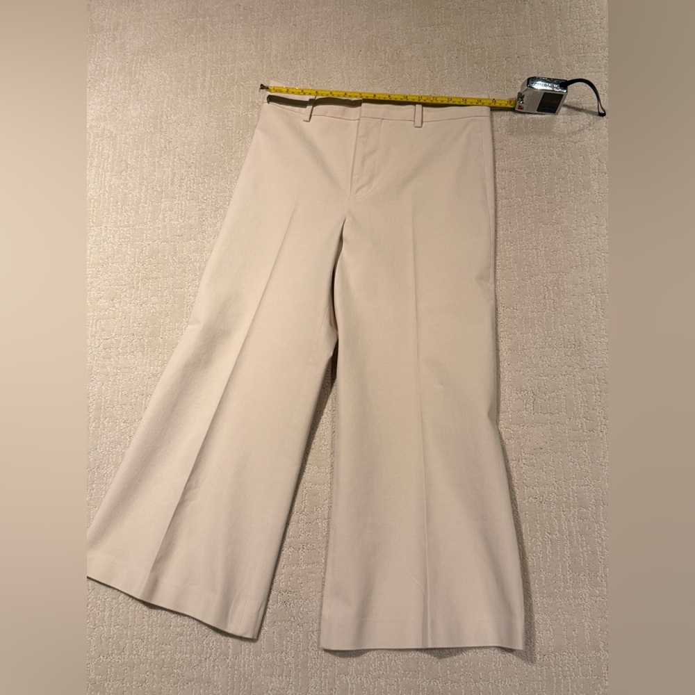 Frame Reboot Cropped Pant Bone High-Rise Wide Leg Trousers